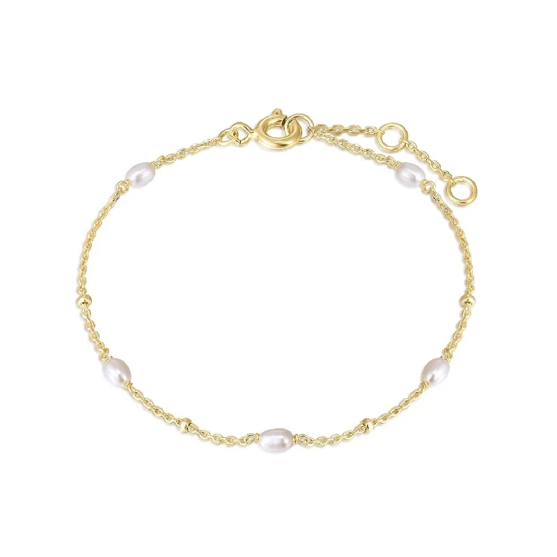 Micro Alternating Pearl & Bead Bracelet