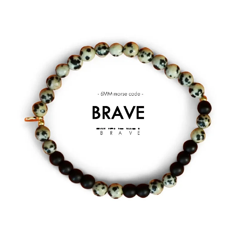 Morse Code Unisex "Brave" Bracelet - Large, Thailand