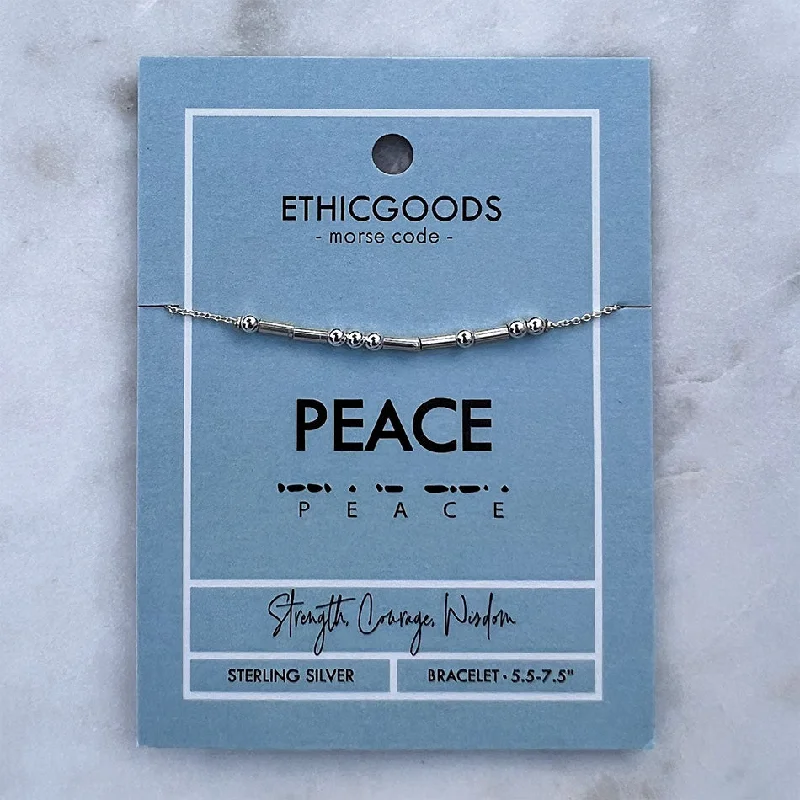 Morse Code "Peace" Bracelet, - Sterling Silver Thailand