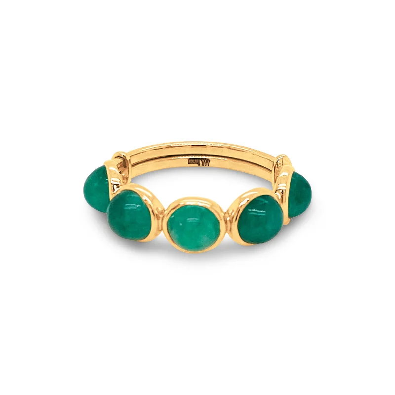 Gemstone Round Ring In 18K Yellow Gold