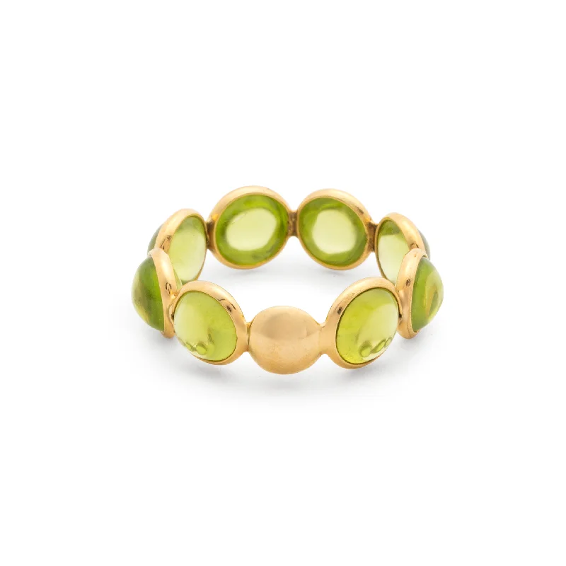 Peridot Round Ring In 18K Yellow Gold