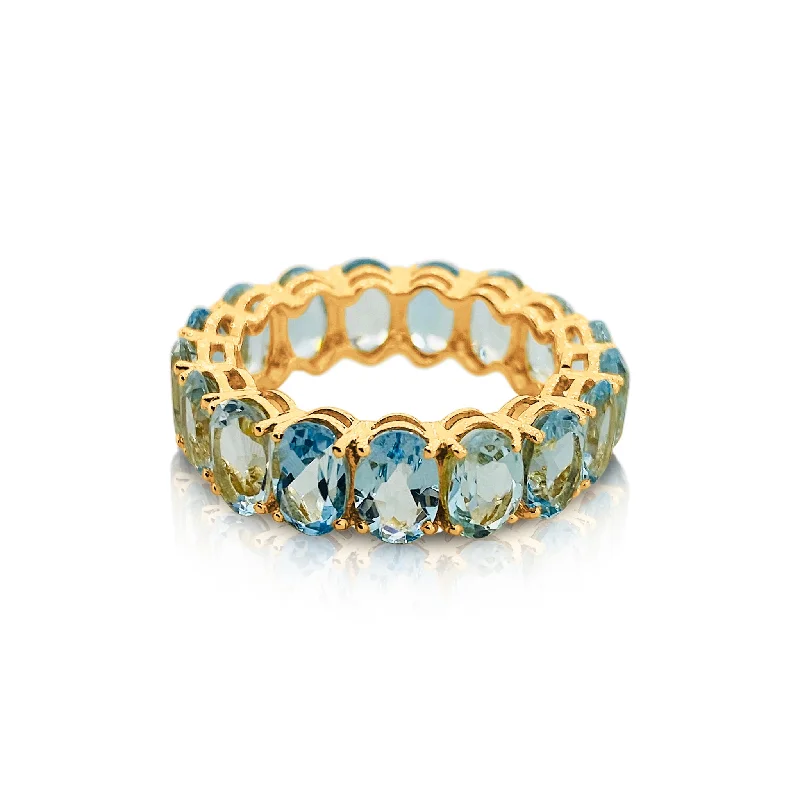 Gemstone Oval Ring In 18K Yellow Gold