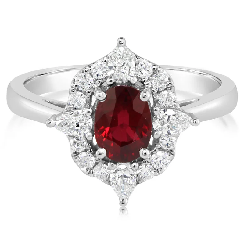 Platinum Mozambique Ruby/Diamond Ring