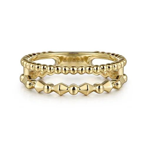 Pyramid Easy Stackable Ring in 14K Yellow Gold