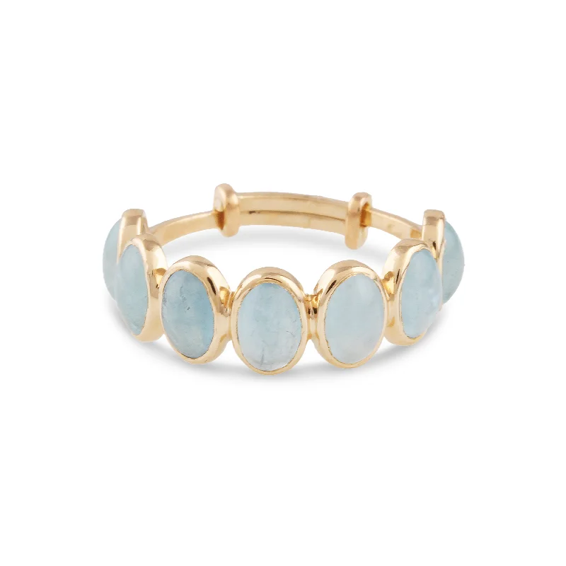 Gemstone Oval Ring In 18K Yellow Gold