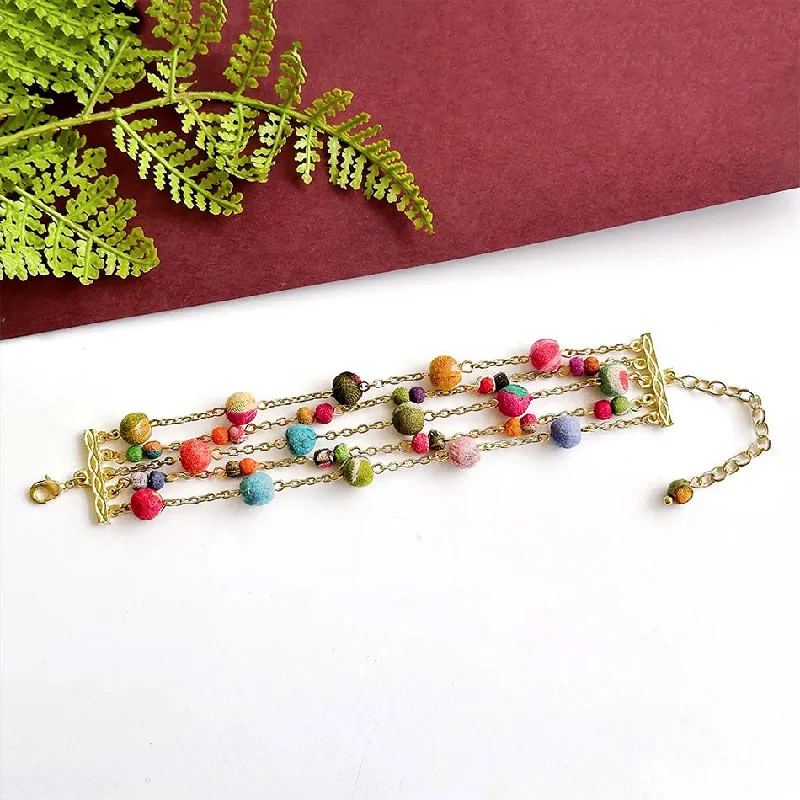 Recycled Sari Multi-strand Bracelet, India