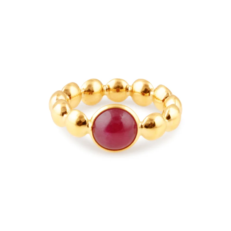 Ruby Round Ring In 18K Yellow Gold