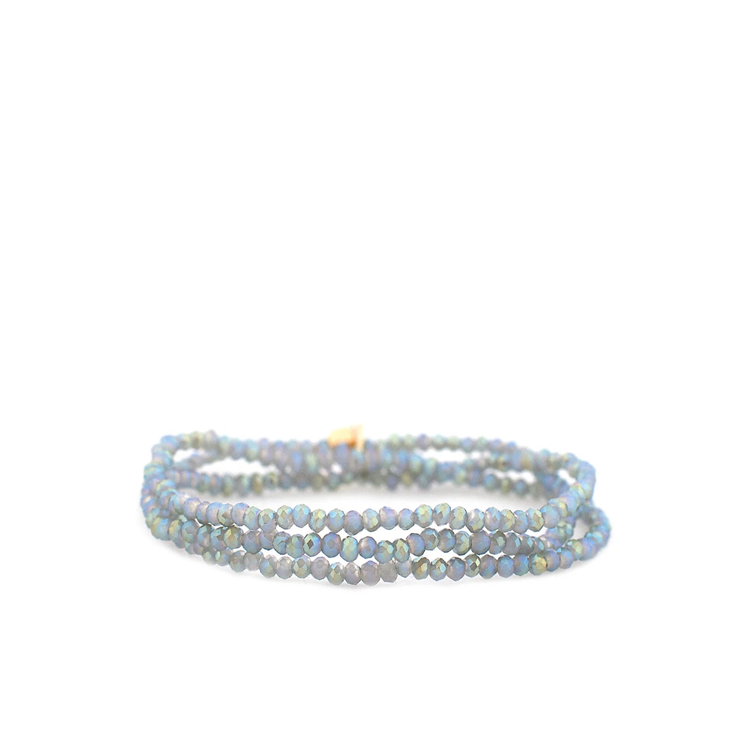 Crystal Beaded Stretch Bracelet - Sky