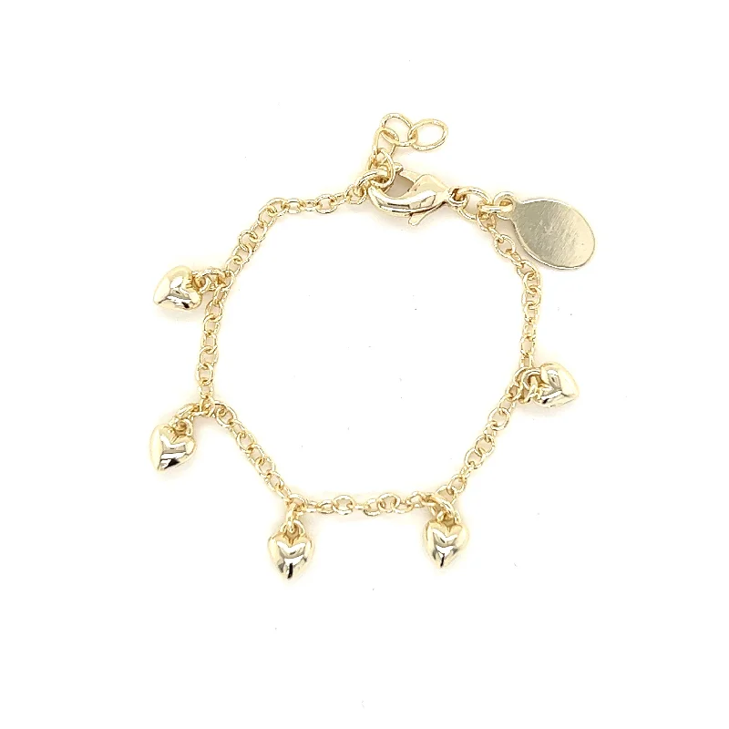 Small Puffy Heart Charm Bracelet