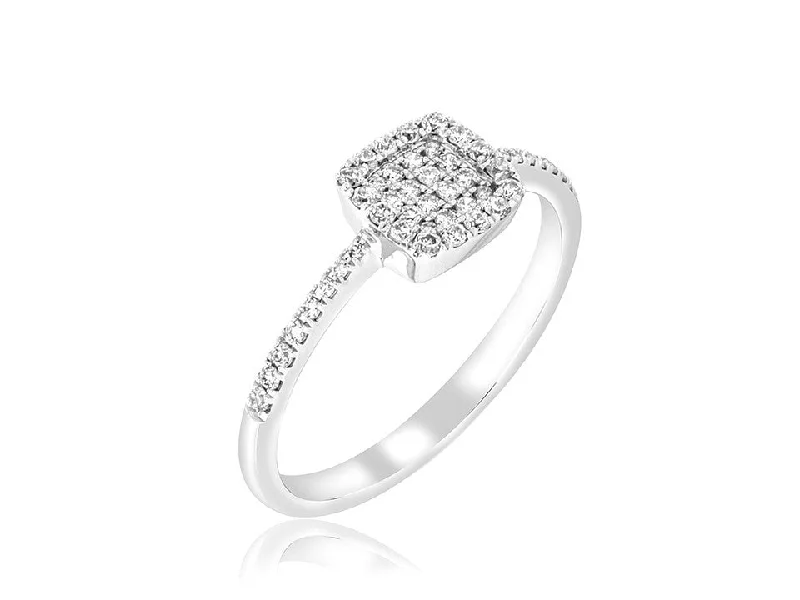 Sophia - Diamond Square Pave Ring in 14K White Gold