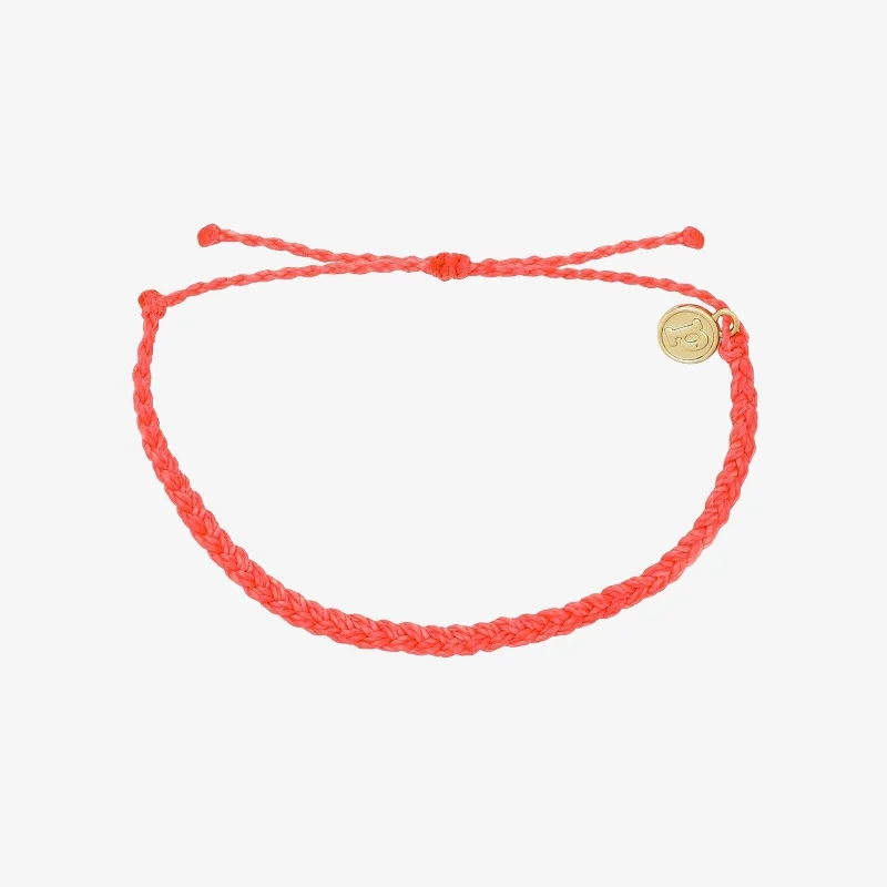 Strawberry Solid Mini Braided Bracelet