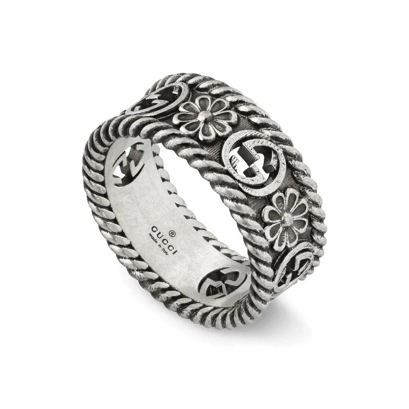 Interlocking G Flower Ring (Size 14)