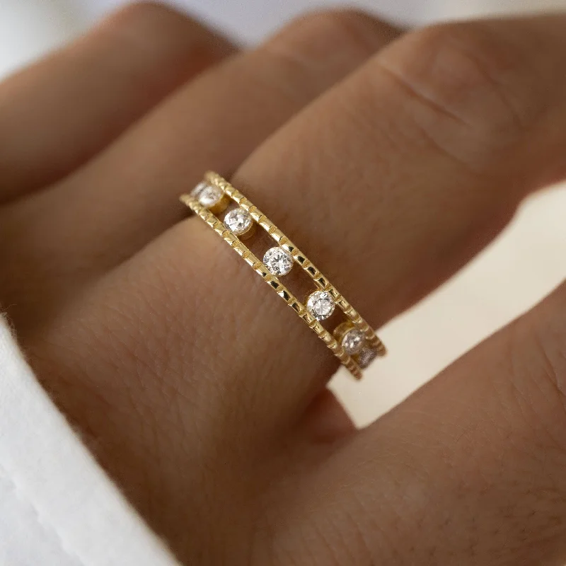 Studded CZ Eternity Ring