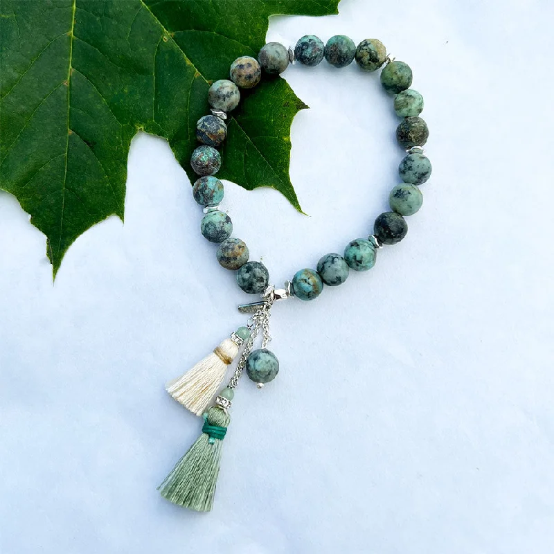 Tassel Lover's Bracelet - Turquoise, Thailand