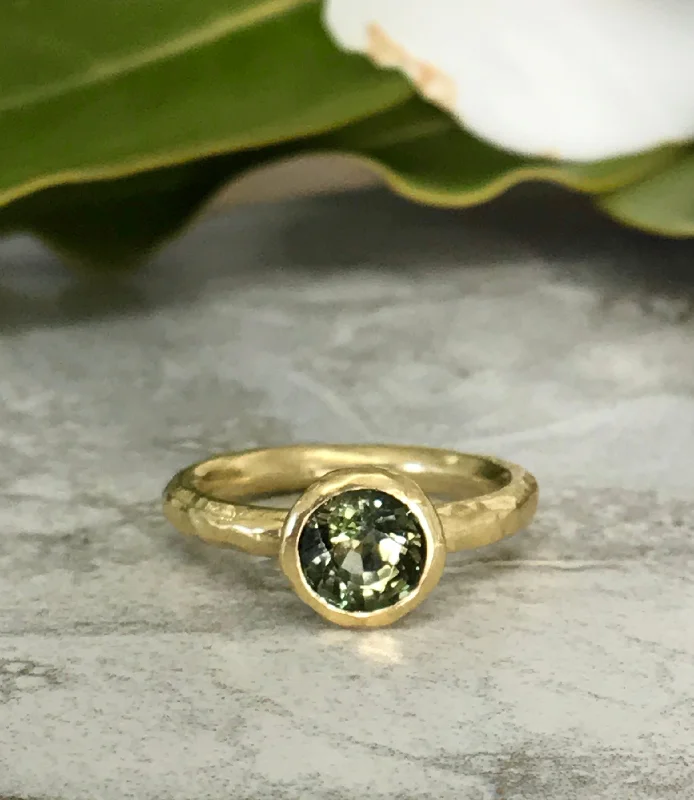 Textured Bezel Ring