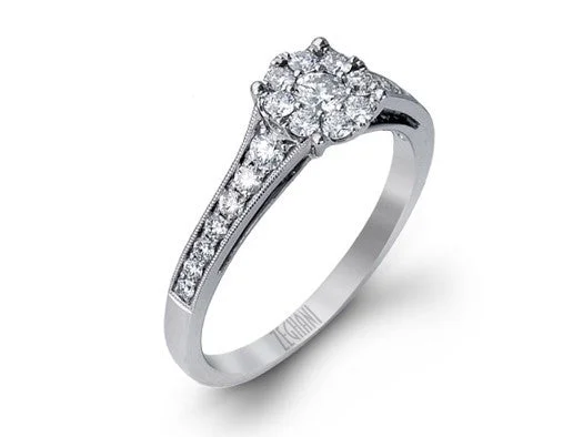 Diamond Cluster Ring in 14K White Gold